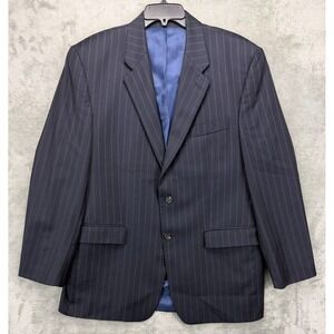Lauren Ralph Lauren Men's‎ Blazer Navy Pinstripe 44R 100% Wool Two-Button